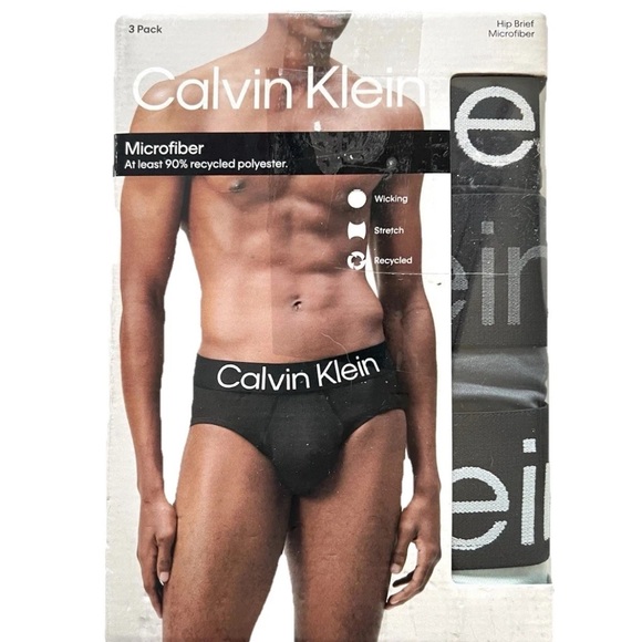 Calvin Klein Men's 3 Pack Microfiber Hip Brief Size M Underwear Polyester - Picture 2 of 10